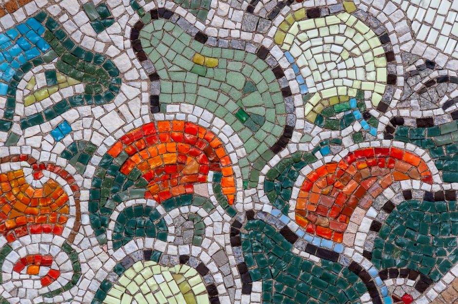 Donica ogrodowa z mozaiką ceramiczną